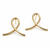 Gold-tone ribbon loop stud earrings, anti-tarnish jewellery