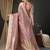 Mauve woven design zari banarasi saree with matching blouse
