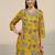 women floral printed regular thread work kurta with trousers & with dupatta