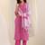 women ethnic motifs printed regular kurta with trousers & with dupatta