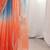 Multicolor ombre embroidered satin saree