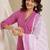 women ethnic motifs printed regular kurta with trousers & with dupatta