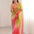 Multicolor embellished sequinned satin heavy work saree