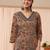 women floral printed regular thread work kurta with trousers & with dupatta
