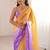 Multicolor ombre sequinned satin saree