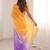 Multicolor ombre sequinned satin saree