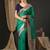Green ethnic motifs silk blend designer banarasi saree