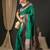 Green ethnic motifs silk blend designer banarasi saree