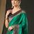 Green ethnic motifs silk blend designer banarasi saree