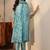 blue paisley printed cotton straight suit set