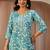 blue paisley printed cotton straight suit set