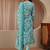 blue paisley printed cotton straight suit set