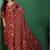women floral printed regular thread work kurta with trousers & with dupatta