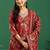 women floral printed regular thread work kurta with trousers & with dupatta