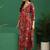 women floral printed regular thread work kurta with trousers & with dupatta