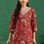 women floral printed regular thread work kurta with trousers & with dupatta