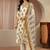 off white paisley printed cotton blend straight suit set
