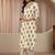 off white paisley printed cotton blend straight suit set