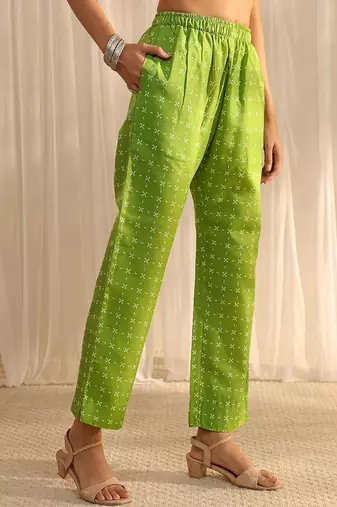 libas green multi printed straight suit set with dupatta