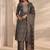 women ethnic motifs printed regular thread work kurta with trousers & with dupatta