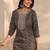 women ethnic motifs printed regular thread work kurta with trousers & with dupatta
