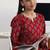 libas red ajrakh print a-line kurta set