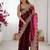 Burgundy burgundy chiffon ethnic embellished festive wear saree with matching blouse