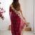 Burgundy burgundy chiffon ethnic embellished festive wear saree with matching blouse
