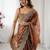 Brown embellished sequinned  chiffon designer saree