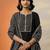 women ethnic motifs yoke design regular kurta with trousers & with dupatta