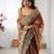 Brown embellished sequinned  chiffon designer saree