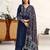 women ethnic motifs embroidered regular thread work cotton blend kurta with palazzos & with