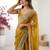 Mustard embellished sequinned chiffon designer saree