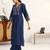 women ethnic motifs embroidered regular thread work cotton blend kurta with palazzos & with