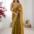 Mustard embellished sequinned chiffon designer saree