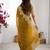 Mustard embellished sequinned chiffon designer saree