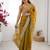 Mustard embellished sequinned chiffon designer saree