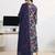 women floral printed panelled kurta with trousers & with dupatta