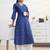 libas blue woven design a-line kurta set