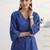 libas blue woven design a-line kurta set