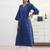 libas blue woven design a-line kurta set