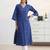 libas blue woven design a-line kurta set