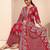 women floral printed regular thread work kurta with trousers & with dupatta