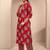 women floral printed regular thread work kurta with trousers & with dupatta