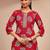 women floral printed regular thread work kurta with trousers & with dupatta