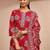 women floral printed regular thread work kurta with trousers & with dupatta