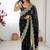 Black embellished sequinned chiffon designer saree
