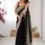Black embellished sequinned chiffon designer saree