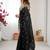 Black embellished sequinned chiffon designer saree