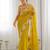 Mustard women ethnic motifs sequinned saree with blouse piece